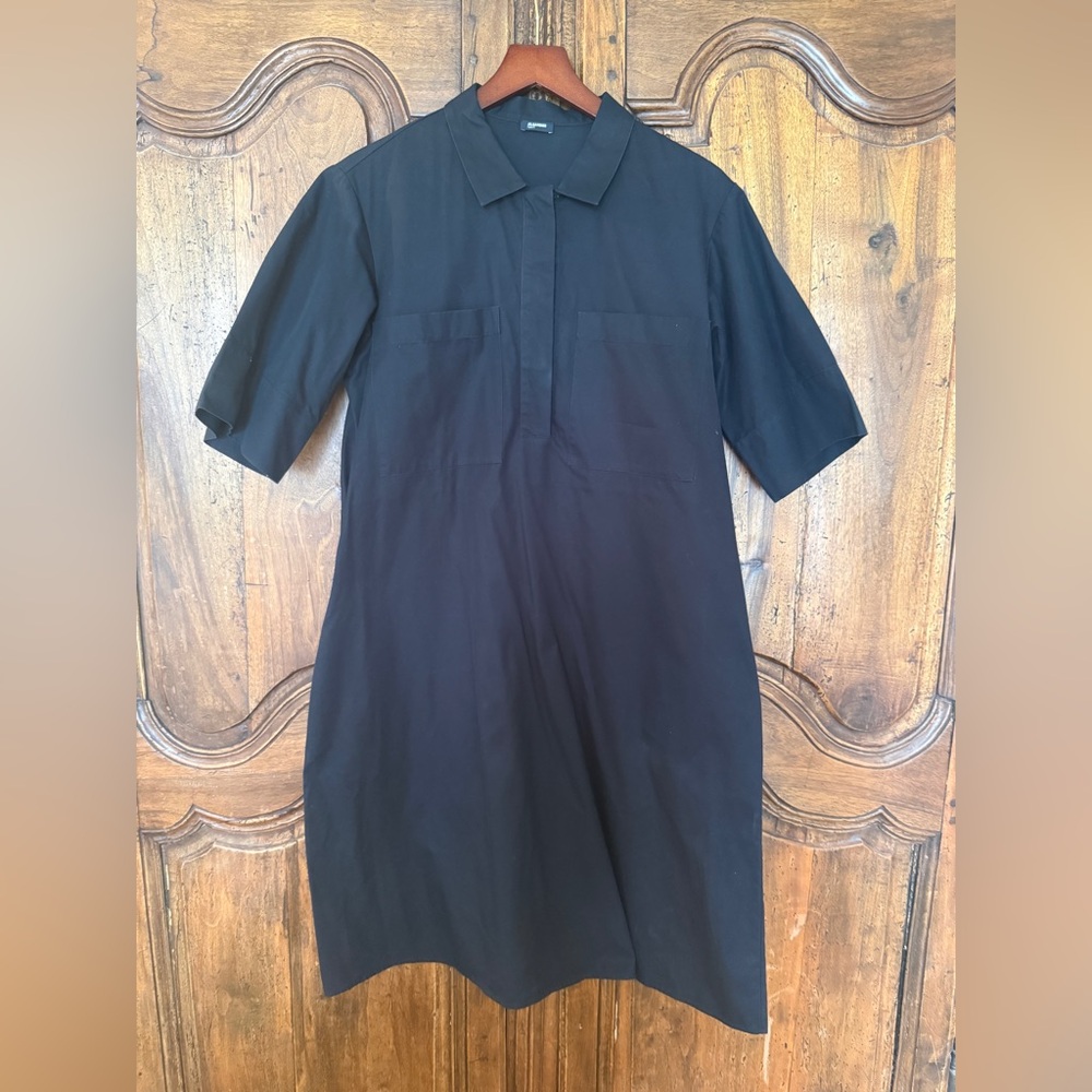 Jil Sander Dark Navy Collared Midi Dress Size 40